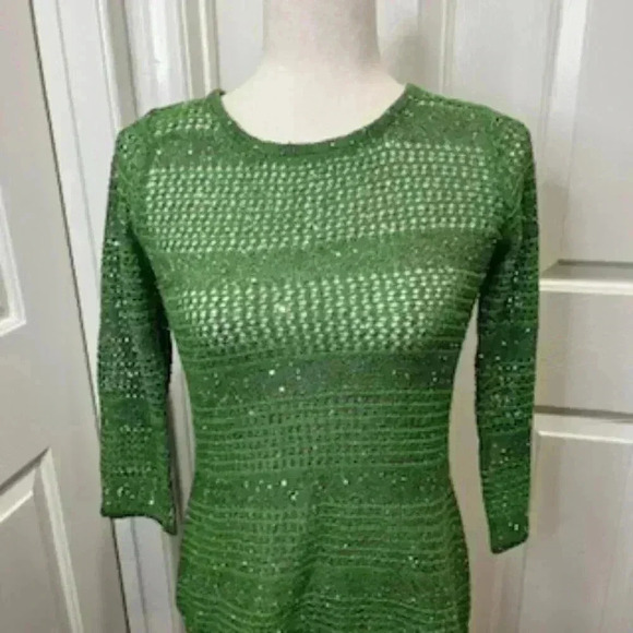 NEW Inc International Green Knit Long Sleeve Sequined Top Women’s Small NWT - Picture 13 of 13
